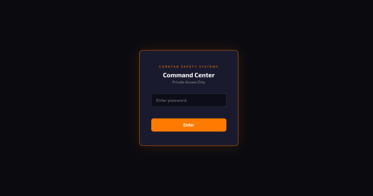 CoreFab Command Center website preview