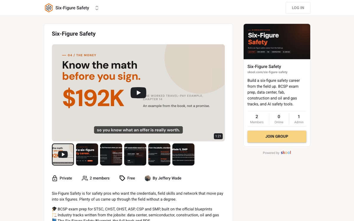 Six-Figure Safety SKOOL Community preview